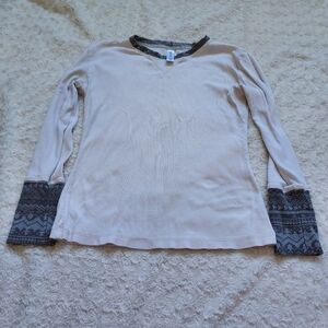 Splendid Cream & Nordic Gray pajama top XS Loungewear Comfy